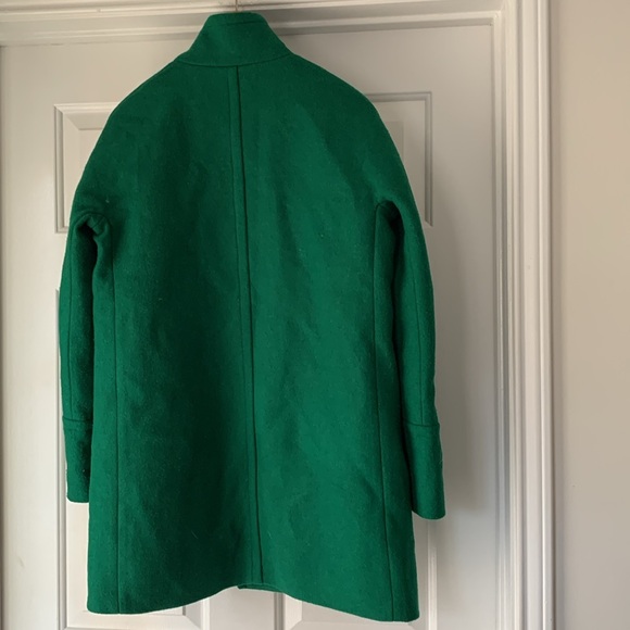 J.Crew Green Wool Blend Mockneck Zip Up Coat - Picture 7 of 16